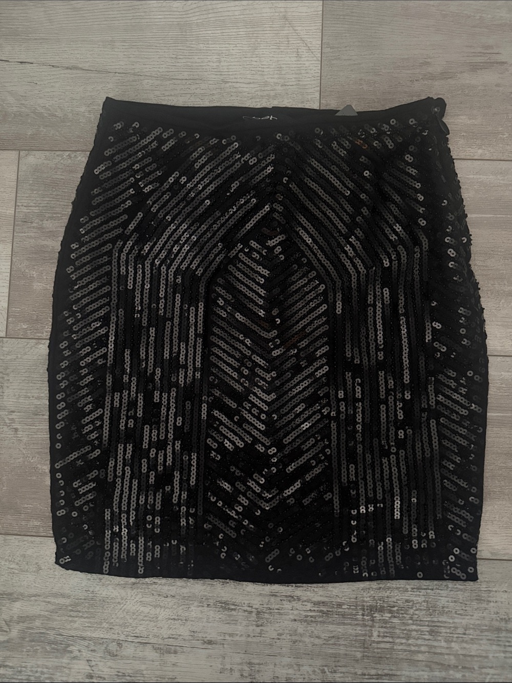 bebe Black Sequin Dead stock mini Skirt Size XS NWT